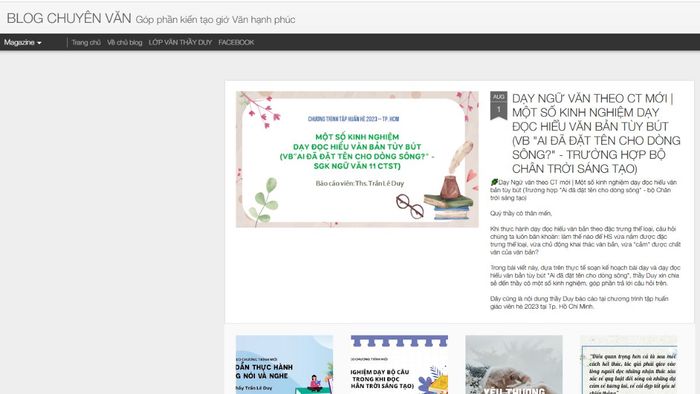 Website học văn miễn phí Blog chuyên văn