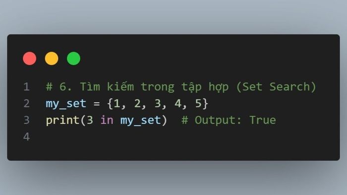 Cách kiểm tra phần tử trong set với Python