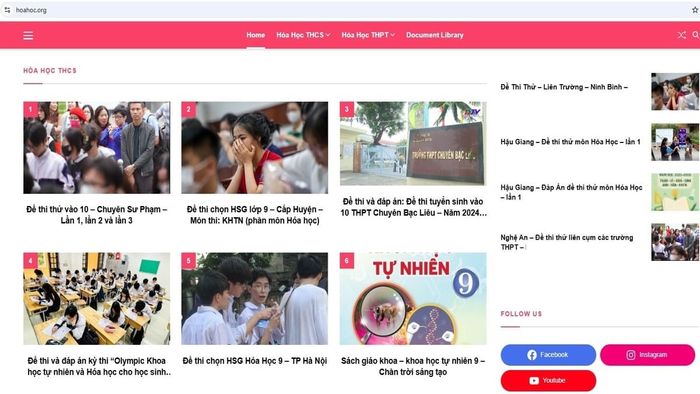 Trang web học hóa 1