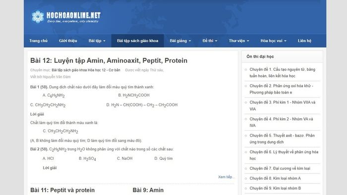 Trang web học Hóa 3