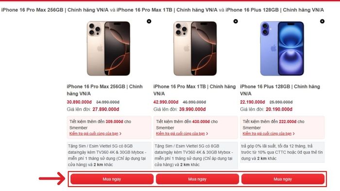 Bạn có thể ngay lập tức liên kết đến trang chi tiết sản phẩm để tìm hiểu thêm