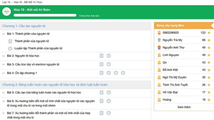 Trang web học Hóa 8
