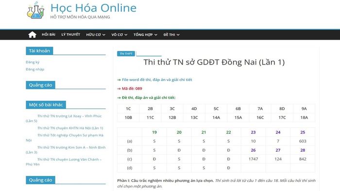 Trang web học Hóa 4