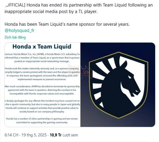 Hình ảnh nhạy cảm được đăng tải đã khiến tuyển thủ của Team Liquid gây ra một thảm họa lớn cho tổ chức.