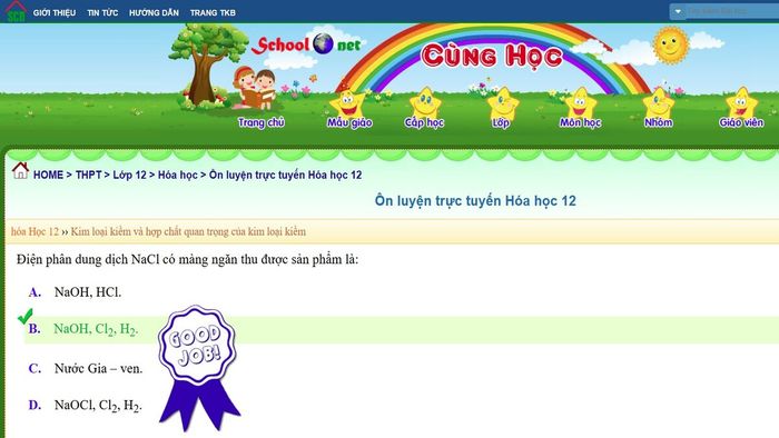 Trang web học Hóa 7