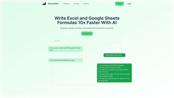 Công cụ AI tạo công thức Excel trực tuyến miễn phí