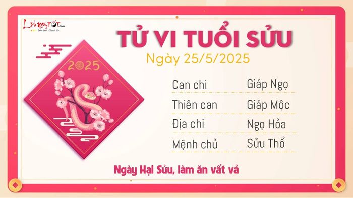 Tử vi hàng ngày 25/5/2025 - Sửu