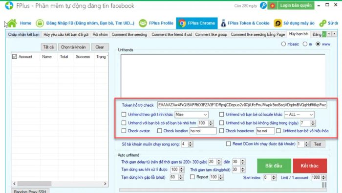 Hướng dẫn cách hủy kết bạn trên Facebook bằng Fplus - bước 5