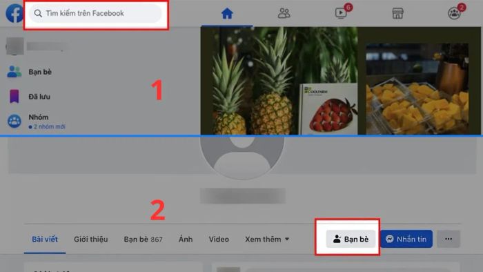 Hướng dẫn hủy kết bạn thủ công trên Facebook bằng máy tính - bước 1