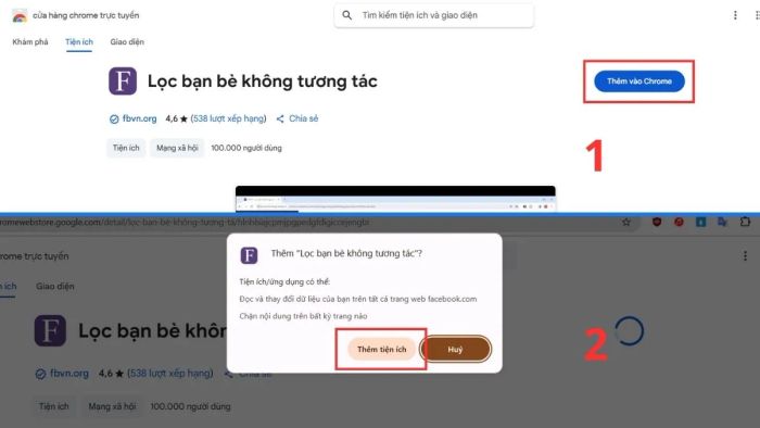 Hướng dẫn sử dụng phần mềm FBVN để hủy kết bạn trên Facebook - bước 1 và 2