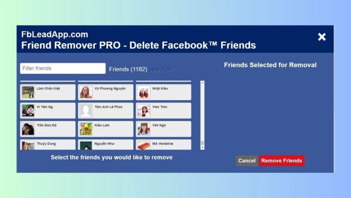 Hướng dẫn sử dụng Friend Remover Pro để hủy kết bạn trên Facebook - bước 3,4