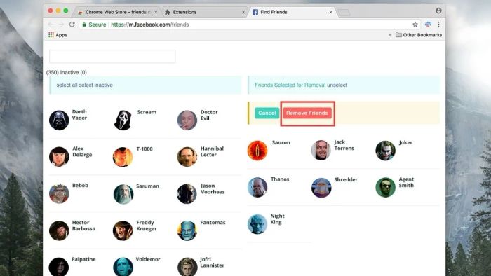 Hướng dẫn dùng Extension Friend Remover Free để hủy kết bạn trên Facebook - bước 2 và 3