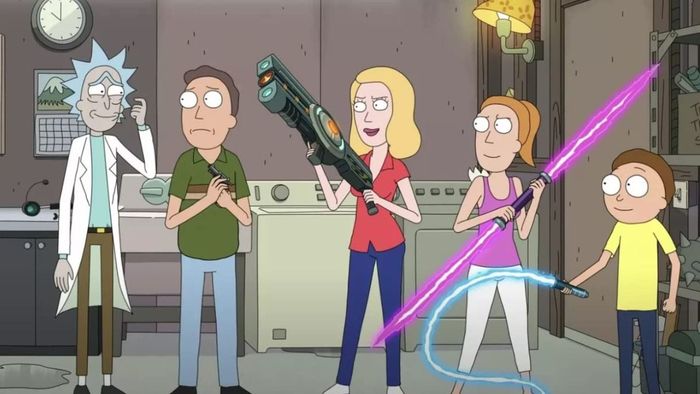 Sarah Chalke, Spencer Grammer, Nolan North, Chris Parnell, Pamela Adlon, Jon Allen, Kari Wahlgren, Dan Harmon, Jackie Buscarino, và Justin Roiland trong Rick and Morty