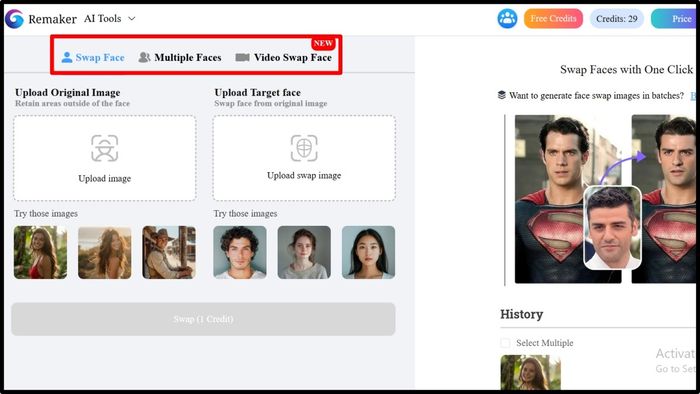 Mẹo dùng Remaker AI hoán đổi mặt bước 2