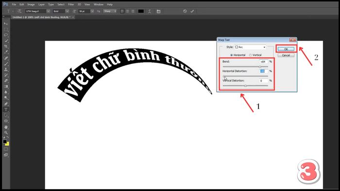 Hướng dẫn tạo chữ uốn cong trong Photoshop với Wrap Text - Bước 3