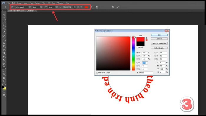 Hướng dẫn tạo chữ uốn cong trong Photoshop bằng công cụ Shape - Bước 3