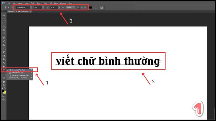 Hướng dẫn tạo chữ uốn cong trong Photoshop bằng Wrap Text - Bước 1