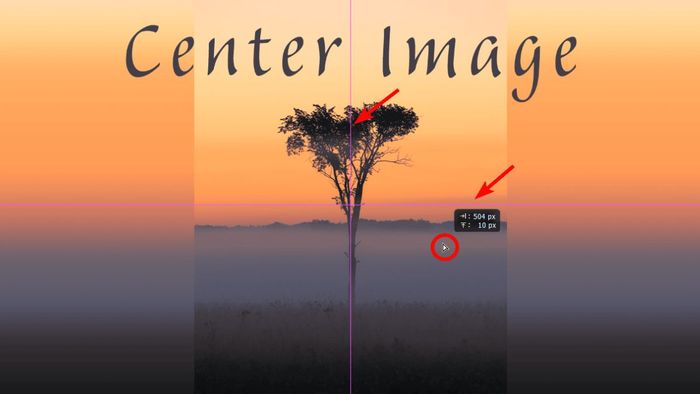 Căn giữa trong Photoshop với công cụ Move - bước 1 (Hình minh họa)