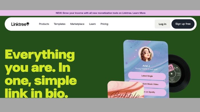 Web tạo link bio dễ sử dụng Linktree