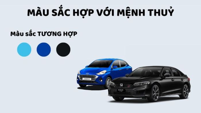 Người mệnh Thủy nên ưu tiên những màu sắc tương hợp với bản mệnh như xanh dương và đen.