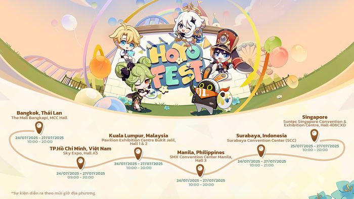 Thời gian và lịch trình các hoạt động tại HoYo FEST 2025