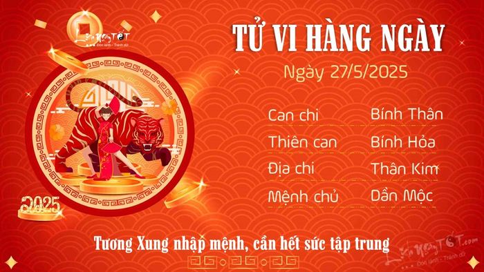 3 Tử vi hàng ngày 27/5/2025 - Tuổi Dần