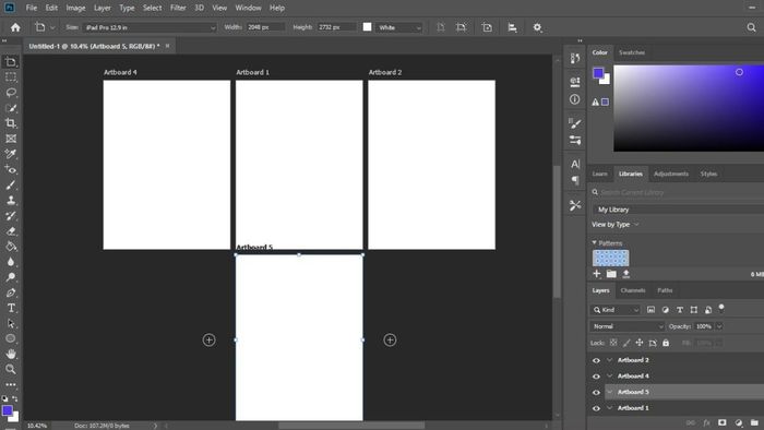 Artboard giống như một tấm canvas trong thiết kế