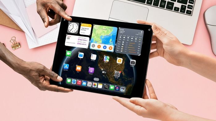 cá nhân hóa màn hình khóa iPad Air M3 nền