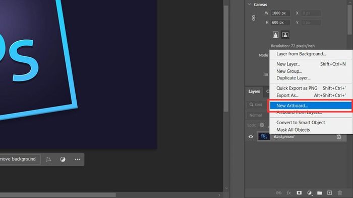 Chuyển đổi Layer hoặc Canvas hiện có thành Artboard