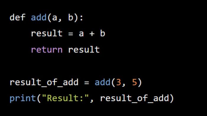 Ví dụ về lệnh Return trả về một giá trị duy nhất