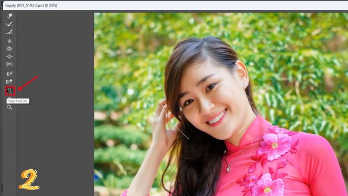 Hướng dẫn bóp mặt trong Photoshop - Bước 2 (Hình ảnh minh họa)