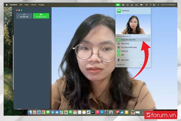 Sử dụng tính năng Trung tâm Màn hình trong cuộc gọi video trên MacBook Air M4 - 7