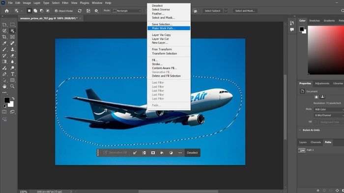 Kết hợp vùng chọn và Path để tạo vector chính xác hơn
