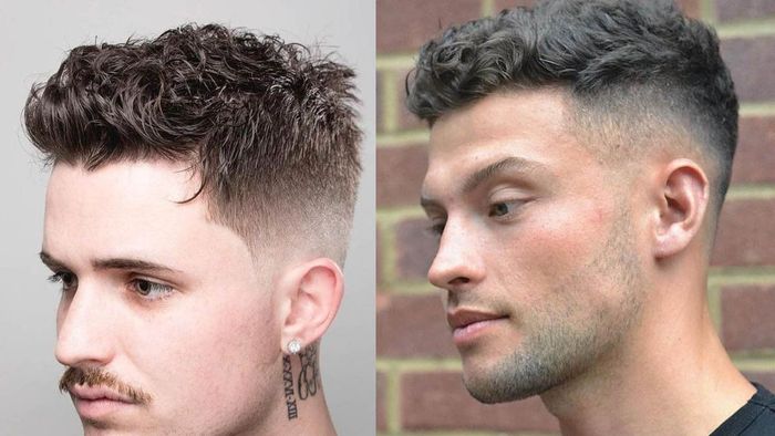Tóc Pompadour xoăn ngắn