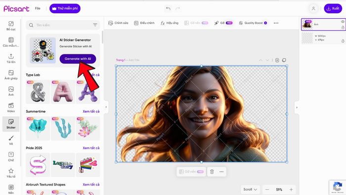 Dùng Picsart Sticker Maker để tạo Sticker từ ảnh chuyên nghiệp bước 2 (Hình minh họa)