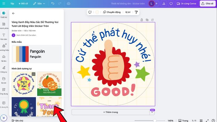 Dùng website Canva để tạo Sticker từ ảnh bước 2 (Hình minh họa)