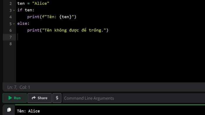 Sử dụng lệnh Bool trong Python để kiểm tra sự tồn tại của giá trị
