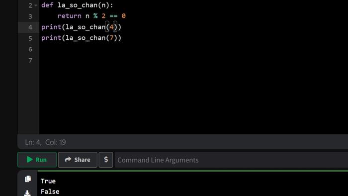 Kết hợp Bool với các hàm trong Python