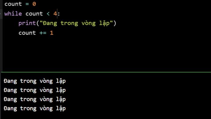 Bool dùng để kiểm tra điều kiện tiếp tục trong vòng lặp While