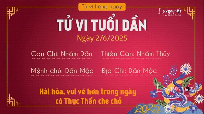 Tử vi hàng ngày 2/6/2025 của 12 con giáp - Dần