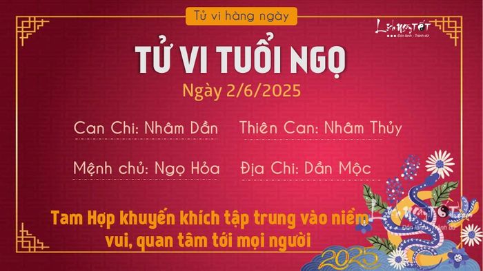Tử vi hàng ngày 2/6/2025 của 12 con giáp - Ngọ