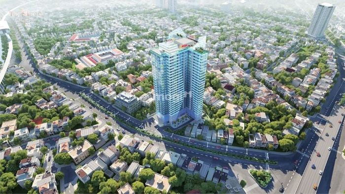 Toàn cảnh khu chung cư The Ninety Complex từ trên cao, với các tòa nhà hiện đại và đầy đủ tiện nghi.