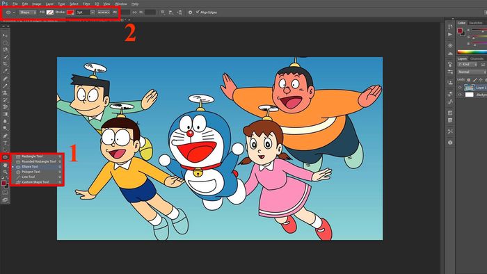 Vẽ đường nét đứt cho bất kỳ hình dạng nào bằng Shape và Pen Tool