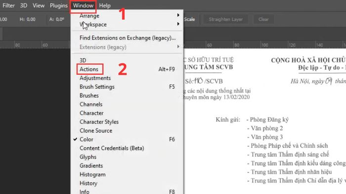 Sử dụng Actions & Batch
