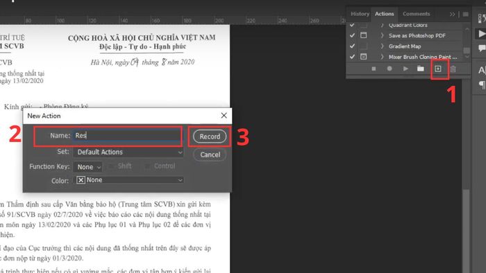 Sử dụng Actions & Batch