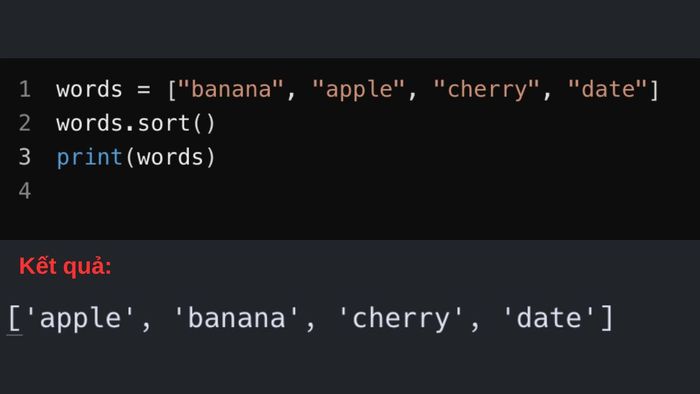 Cách dùng hàm sort trong Python