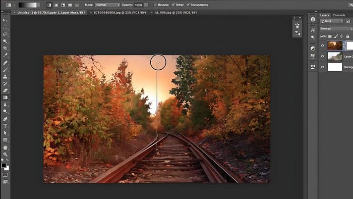 Sử dụng Gradient Tool để hòa trộn mềm mại