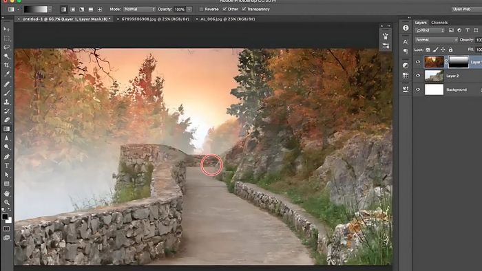 Sử dụng Gradient Tool để hòa trộn mềm mại