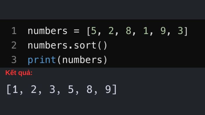 Hướng dẫn dùng hàm sort để sắp xếp số nguyên
