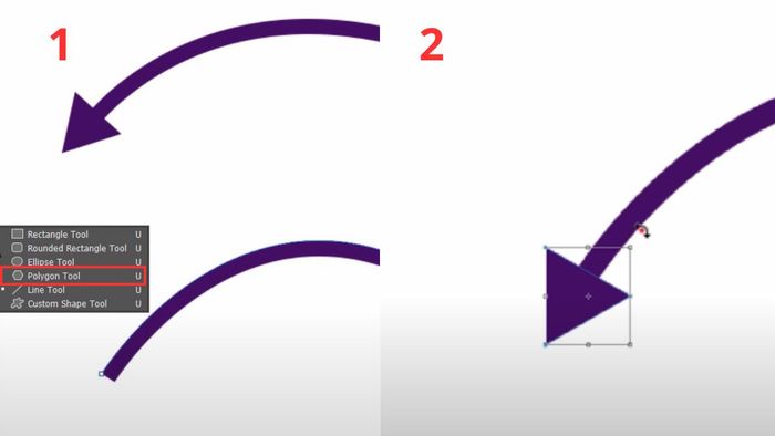 Dùng Pen Tool để thiết kế mũi tên
